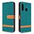 Custodia Portafoglio In Pelle Cover con Supporto B16F per Samsung Galaxy A70E Verde