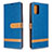 Custodia Portafoglio In Pelle Cover con Supporto B16F per Samsung Galaxy A71 4G A715 Blu