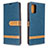 Custodia Portafoglio In Pelle Cover con Supporto B16F per Samsung Galaxy A71 4G A715 Blu Notte