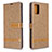 Custodia Portafoglio In Pelle Cover con Supporto B16F per Samsung Galaxy A71 4G A715 Oro
