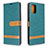 Custodia Portafoglio In Pelle Cover con Supporto B16F per Samsung Galaxy A71 4G A715 Verde