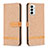 Custodia Portafoglio In Pelle Cover con Supporto B16F per Samsung Galaxy F23 5G Oro