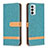 Custodia Portafoglio In Pelle Cover con Supporto B16F per Samsung Galaxy F23 5G Verde
