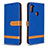 Custodia Portafoglio In Pelle Cover con Supporto B16F per Samsung Galaxy M11 Blu