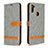 Custodia Portafoglio In Pelle Cover con Supporto B16F per Samsung Galaxy M11 Grigio