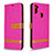 Custodia Portafoglio In Pelle Cover con Supporto B16F per Samsung Galaxy M11 Rosa Caldo