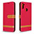 Custodia Portafoglio In Pelle Cover con Supporto B16F per Samsung Galaxy M11 Rosso