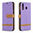 Custodia Portafoglio In Pelle Cover con Supporto B16F per Samsung Galaxy M30 Lavanda