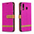 Custodia Portafoglio In Pelle Cover con Supporto B16F per Samsung Galaxy M30 Rosa Caldo