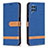 Custodia Portafoglio In Pelle Cover con Supporto B16F per Samsung Galaxy M32 4G Blu