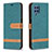 Custodia Portafoglio In Pelle Cover con Supporto B16F per Samsung Galaxy M32 4G Verde