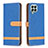 Custodia Portafoglio In Pelle Cover con Supporto B16F per Samsung Galaxy M33 5G Blu