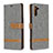Custodia Portafoglio In Pelle Cover con Supporto B16F per Samsung Galaxy Note 10 5G Grigio