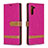 Custodia Portafoglio In Pelle Cover con Supporto B16F per Samsung Galaxy Note 10 5G Rosa Caldo