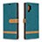 Custodia Portafoglio In Pelle Cover con Supporto B16F per Samsung Galaxy Note 10 Plus 5G Verde