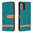 Custodia Portafoglio In Pelle Cover con Supporto B16F per Samsung Galaxy Note 20 5G Verde