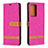 Custodia Portafoglio In Pelle Cover con Supporto B16F per Samsung Galaxy Note 20 Ultra 5G Rosa Caldo