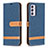 Custodia Portafoglio In Pelle Cover con Supporto B16F per Samsung Galaxy Quantum2 5G Blu Notte