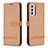 Custodia Portafoglio In Pelle Cover con Supporto B16F per Samsung Galaxy Quantum2 5G Oro