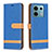 Custodia Portafoglio In Pelle Cover con Supporto B16F per Xiaomi Redmi Note 13 Pro 5G Blu