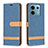 Custodia Portafoglio In Pelle Cover con Supporto B16F per Xiaomi Redmi Note 13 Pro 5G Cielo Blu