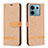 Custodia Portafoglio In Pelle Cover con Supporto B16F per Xiaomi Redmi Note 13 Pro 5G Oro