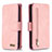 Custodia Portafoglio In Pelle Cover con Supporto B18F per Samsung Galaxy A70 Oro Rosa