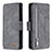 Custodia Portafoglio In Pelle Cover con Supporto B18F per Samsung Galaxy Note 20 5G Grigio