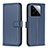 Custodia Portafoglio In Pelle Cover con Supporto B22F per Xiaomi Mi 14 5G Blu