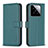 Custodia Portafoglio In Pelle Cover con Supporto B22F per Xiaomi Mi 14 5G Verde