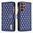 Custodia Portafoglio In Pelle Cover con Supporto BF1 per Samsung Galaxy S22 Ultra 5G Blu