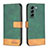 Custodia Portafoglio In Pelle Cover con Supporto BF2 per Samsung Galaxy S22 5G Verde