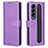 Custodia Portafoglio In Pelle Cover con Supporto BY1 per Samsung Galaxy Z Fold3 5G Viola