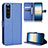 Custodia Portafoglio In Pelle Cover con Supporto BY1 per Sony Xperia 1 III Blu