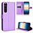 Custodia Portafoglio In Pelle Cover con Supporto BY1 per Sony Xperia 1 III Viola