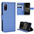 Custodia Portafoglio In Pelle Cover con Supporto BY1 per Sony Xperia Ace II Blu
