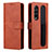Custodia Portafoglio In Pelle Cover con Supporto BY2 per Samsung Galaxy Z Fold3 5G Marrone