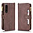 Custodia Portafoglio In Pelle Cover con Supporto BY2 per Sony Xperia 1 IV Marrone