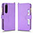 Custodia Portafoglio In Pelle Cover con Supporto BY2 per Sony Xperia 1 IV Viola