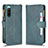 Custodia Portafoglio In Pelle Cover con Supporto BY2 per Sony Xperia 10 IV Verde