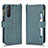 Custodia Portafoglio In Pelle Cover con Supporto BY2 per Sony Xperia 5 II Verde