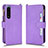 Custodia Portafoglio In Pelle Cover con Supporto BY2 per Sony Xperia 5 III Viola