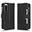 Custodia Portafoglio In Pelle Cover con Supporto BY2 per Sony Xperia 5 IV Nero