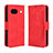 Custodia Portafoglio In Pelle Cover con Supporto BY3 per Google Pixel 8a 5G Rosso