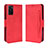 Custodia Portafoglio In Pelle Cover con Supporto BY3 per Oppo A55S 5G Rosso