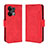 Custodia Portafoglio In Pelle Cover con Supporto BY3 per Oppo Reno8 Pro 5G Rosso