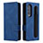 Custodia Portafoglio In Pelle Cover con Supporto BY3 per Samsung Galaxy Z Fold3 5G Blu