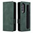 Custodia Portafoglio In Pelle Cover con Supporto BY3 per Samsung Galaxy Z Fold4 5G Verde