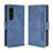 Custodia Portafoglio In Pelle Cover con Supporto BY3 per Sony Xperia 1 III Blu