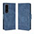 Custodia Portafoglio In Pelle Cover con Supporto BY3 per Sony Xperia 1 IV Blu